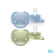 Afbeelding in Gallery-weergave laden, Philips Avent Fopspeen +0m Soft Lichtblauw/groen 2