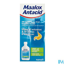 Charger l'image dans la galerie, Maalox Antacid 230mg/400mg/10ml Susp Oraal 250ml