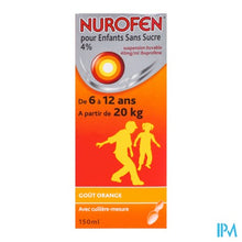 Afbeelding in Gallery-weergave laden, Nurofen Kind Sinaas 4% Susp Suikervrij 150ml