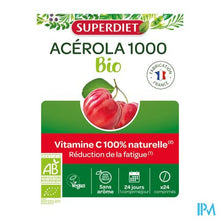 Charger l'image dans la galerie, Superdiet Acerola 1000 Bio Kauwtabl 24