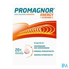 Charger l'image dans la galerie, Promagnor Magnesium 400mg + 180mg Vitamine C (20 bruistabletten)