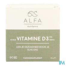 Afbeelding in Gallery-weergave laden, ALFA Vitamine D3 2000iu Softgels 90