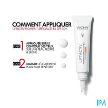 Afbeelding in Gallery-weergave laden, Vichy Liftactiv Pigm.spec.b3 Oogverz. Spf50+ 15ml