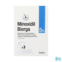 Afbeelding in Gallery-weergave laden, Minoxidil Biorga 5% Opl Cutaan Koffer Fl 3x60ml