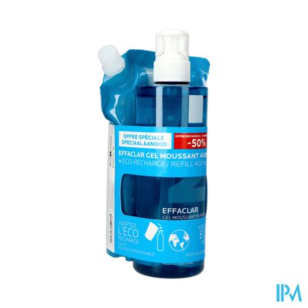 Lrp Effaclar Gel Mouss.400ml + Refill 400ml -50%