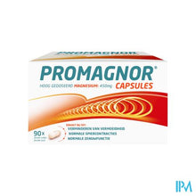 Afbeelding in Gallery-weergave laden, Promagnor: Hoog Gedoseerd Magnesium 450mg (90 capsules)
