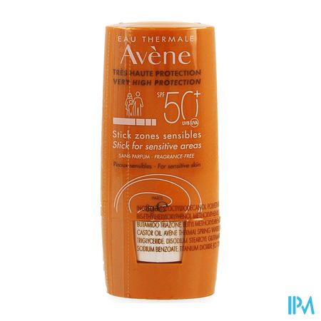 Avene Zon Spf50+ Stick Gevoelige Zones 8ml