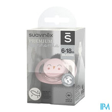 Load image into Gallery viewer, Suavinex Bonhomia Soother Sili.flat 6/18m Owl Pink
