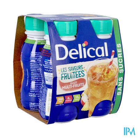 Delical Drink Multivruchten Z/suiker 4x200ml