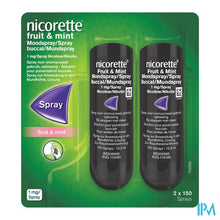 Load image into Gallery viewer, Nicorette Fruit&mint 1mg Mondspray Suikervr. 2x150
