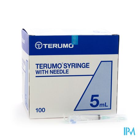 Terumo Spuit+naald 21g 1 1/2 Tb 5ml Groen 100