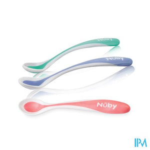 Nuby Warmtegevoelige lepel met zachte rand - 2stk - 3m+