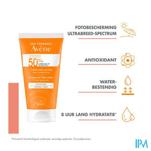 Avene Zon Spf50+ Creme Zonder Parfum 50ml