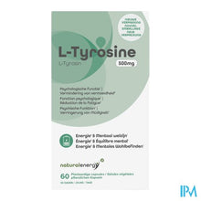 Load image into Gallery viewer, Natural Energy l-tyrosine 500mg Caps 60

