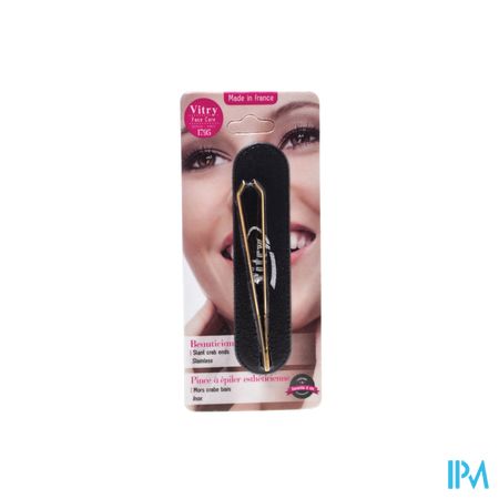 Epileerpincet Krab Schuin Inox Verguld