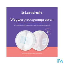 Load image into Gallery viewer, Lansinoh Wegwerpb.borstkompressen Blue Lock Core24
