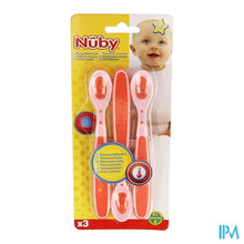 Charger l'image dans la galerie, Nuby Zachte en warmtegevoelige lepel - 3 stk - 3m+
