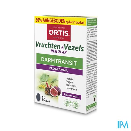 Ortis Vruchten & Vezels Regular Comp 2x30 2e -50%