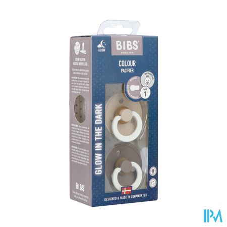 Bibs 1 Fopspeen Duo Glow In Dark Vanilla/oak