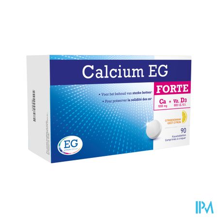 Calcium EG Forte 1000Mg/800Ie Citroen Kauwtabl 90