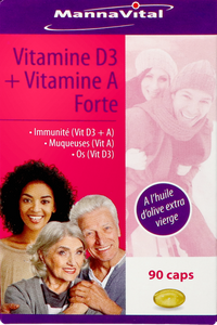 Mannavital Vitamine D3 + Vitamine A Forte Caps 90