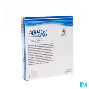 Aquacel Extra Verb Hydrofiber+versterk. 10x10cm 3