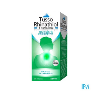 Tusso Rhinathiol 2mg/ml Siroop Volw Z/suiker 180ml