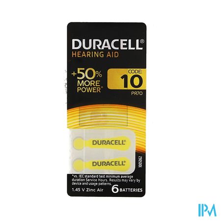 Duracell Easytab Hoorbatterij Da10 6 Geel