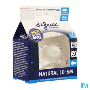 Difrax Fopspeen Natural 0-6m Nacht