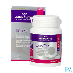 Mannavital Ijzer Platinum V-caps 60