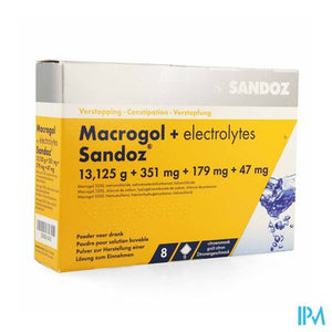 Macrogol + Electr Sandoz Pdr Ciroensmaak Zakje 8