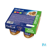 Delical Creme Dessert Hp-hc Z/suiker Koffie 4x125g