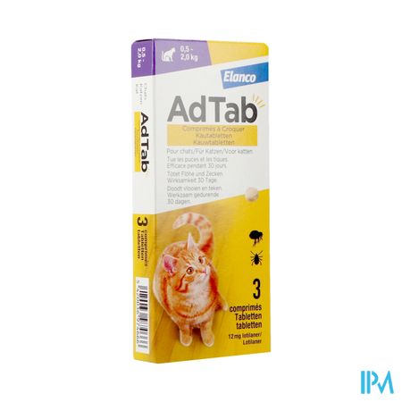 Adtab 12mg Kat >0,5kg-2kg Kauwtabl 3