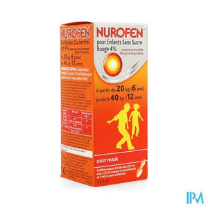 Nurofen Kind Suikervrij 4% Aardbei Orale Susp150ml