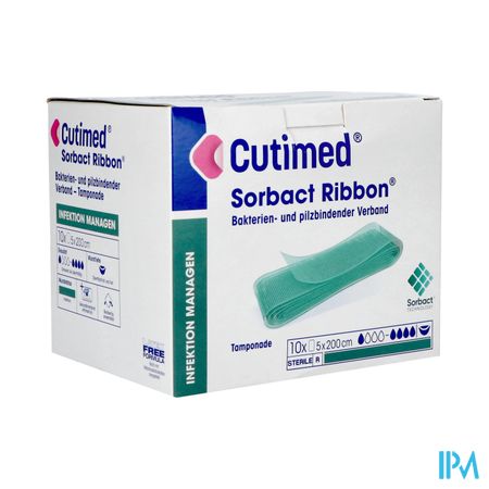 Cutimed Sorbact Ribbon Gaasstrook 5cmx200cm 10
