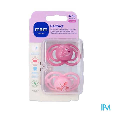Mam Perfect Fopspeen Silicone Pure 6-16m Pink 2