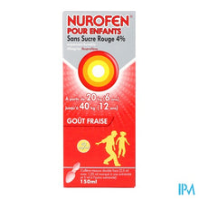 Afbeelding in Gallery-weergave laden, Nurofen Kind Suikervrij 4% Aardbei Orale Susp150ml

