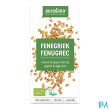 Afbeelding in Gallery-weergave laden, Purasana Fenegriek 330mg Bio V-caps 120
