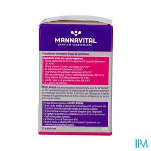 Mannavital Ijzer Platinum V-caps 60
