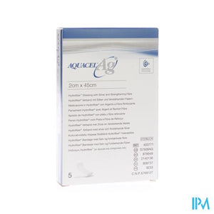 Aquacel Ag Verb Hydrofiber+versterking 2x45cm 5