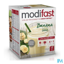 Afbeelding in Gallery-weergave laden, Modifast Intensive Banana Flavour. Milkshake 8x55g
