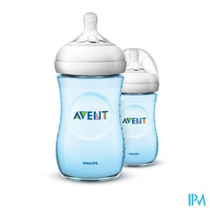 Philips Avent Natural 2.0 Zuigfles 260ml Blauw Duo SCF035/27