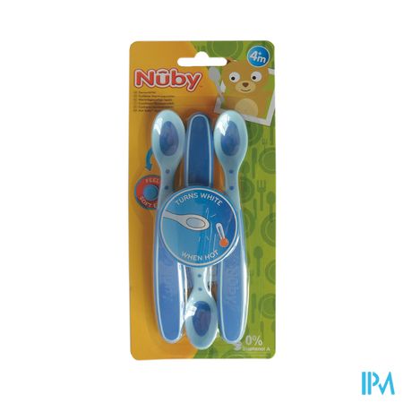 Nuby Zachte en warmtegevoelige lepel - 3stk - 3m+