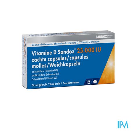 Vitamine D Sandoz 25000iu Caps Zacht 12 / 3 stuks maximum