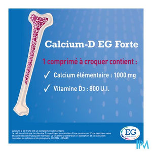 Calcium EG Forte 1000Mg/800Ie Citroen Kauwtabl 90