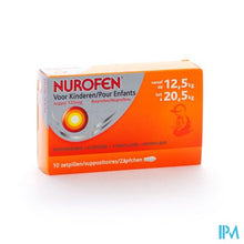 Afbeelding in Gallery-weergave laden, Nurofen Kind 125mg Suppo 10x125mg
