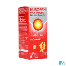 Charger l'image dans la galerie, Nurofen Kind Suikervrij 4% Aardbei Orale Susp150ml
