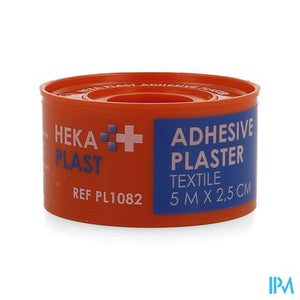 Hekaplast Hechtpleister Textiel 5mx2,5cm Ring 1