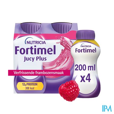 Fortimel Jucy Plus Framboos Verfr. 4x200ml 185087