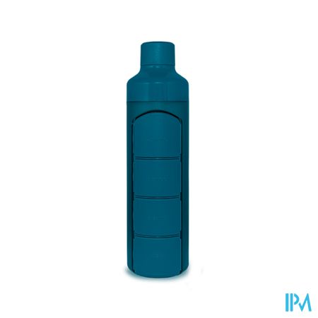 Yos Water Bottle & Pill Box Daily Bold Blue